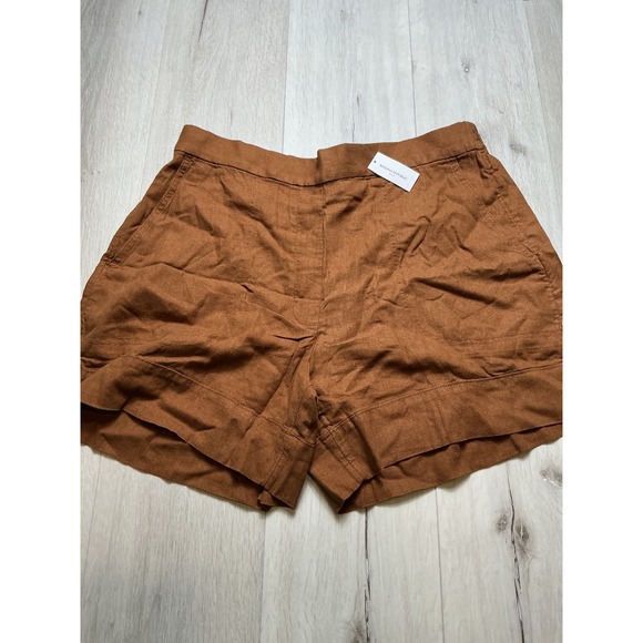 Banana Republic Women's Brown Linen Blend High Rise Shorts Large New With Tags - Picture 5 of 6